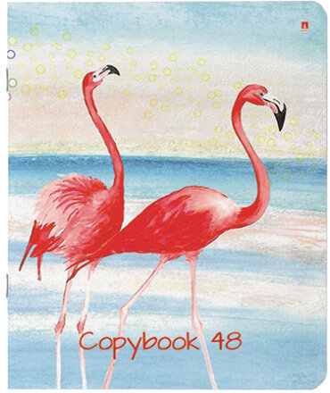 Тетрадь А5 48 л. АЛЬТ скоба, клетка, Soft Touch, фольга, "ФЛАМИНГО" (5 видов), 7-48-730