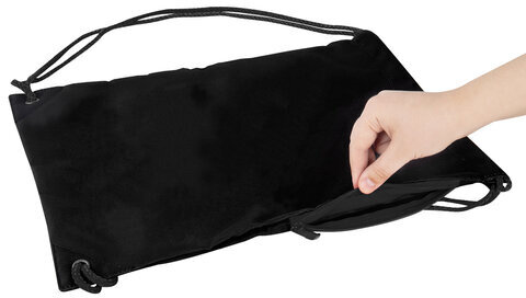 Мешок для обуви BRAUBERG плотный, карман на молнии, подкладка, 43х33 см, Total Black, 272427