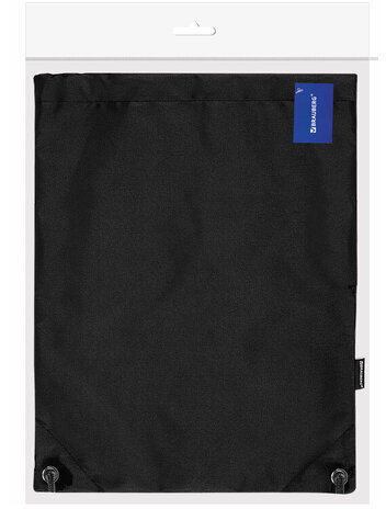 Мешок для обуви BRAUBERG плотный, карман на молнии, подкладка, 43х33 см, Total Black, 272427