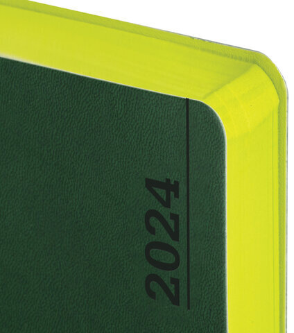 Ежедневник датированный 2024 А5 138x213мм BRAUBERG Metropolis Mix, под кожу гибкий, темно-зеленый, 114937