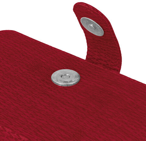 Еженедельник датированный 2024 МАЛЫЙ ФОРМАТ 95х155 мм А6, BRAUBERG "Augustus", под кожу, красный, 115040