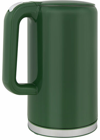 Чайник с терморегулятором и дисплеем, ДВОЙНЫЕ СТЕНКИ, SONNEN KT-8723EG, 1,7 л, 2200 Вт, изумрудный, 454689