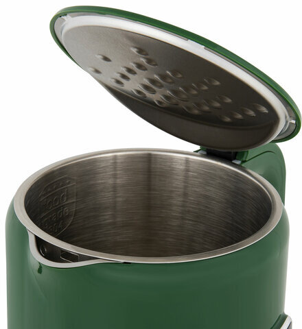 Чайник с терморегулятором и дисплеем, ДВОЙНЫЕ СТЕНКИ, SONNEN KT-8723EG, 1,7 л, 2200 Вт, изумрудный, 454689