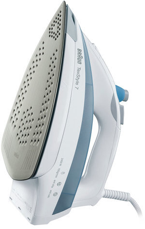 Утюг BRAUN TS725A, 2400 Вт, антипригарное покрытие, самоочистка, автоотключение, антикапля, белый/голубой