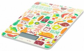 Весы кухонные BQ (БИ-КЬЮ) KS1010, электронный дисплей, max вес 5 кг, тарокомпенсация, закаленное стекло, с рисунком, 86191803