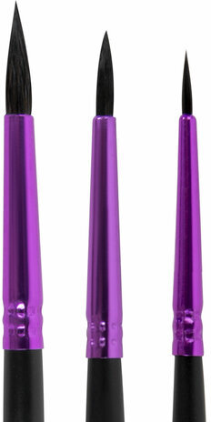 Кисти BRAUBERG PREMIUM, набор 3 шт. (беличьи круглые № 2, 3, 4), блистер, 201020