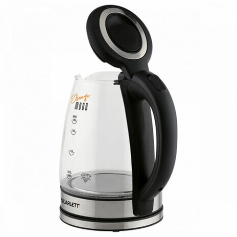 Чайник SCARLETT SC-EK27G36, 1,8 л, 1800 Вт, закрытый нагревательный элемент, стекло, черный