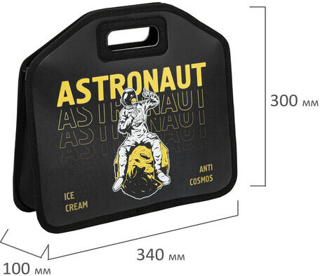 Папка-сумка ЮНЛАНДИЯ, 1 отделение, фетровые ручки, 34х30х11 см, "Astronaut", 271001