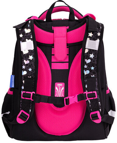 Ранец BRAUBERG LUMINOUS, 2 отделения, с брелоком, "Cats first", СВЕТЯЩИЙСЯ РИСУНОК, 38х29х16 см, 271367
