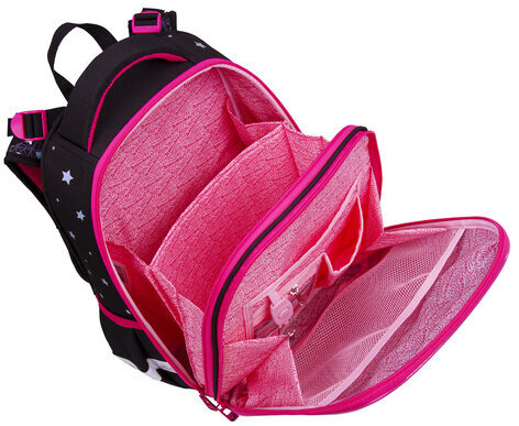 Ранец BRAUBERG LUMINOUS, 2 отделения, с брелоком, "Cats first", СВЕТЯЩИЙСЯ РИСУНОК, 38х29х16 см, 271367