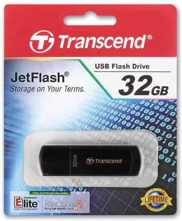 Флеш-диск 32 GB, TRANSCEND Jet Flash 350, USB 2.0, черный, TS32GJF350