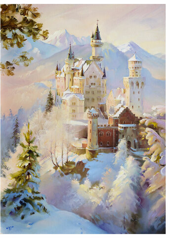 Картина стразами (алмазная мозаика), 30х40 см, ОСТРОВ СОКРОВИЩ "Замок", без подрамника, 663853