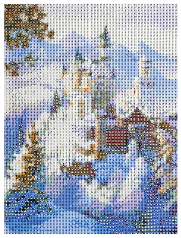 Картина стразами (алмазная мозаика), 30х40 см, ОСТРОВ СОКРОВИЩ "Замок", без подрамника, 663853