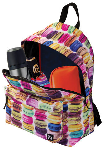 Рюкзак BRAUBERG, универсальный, сити-формат, разноцветный, Сладости, 20 литров, 41х32х14 см, 225370