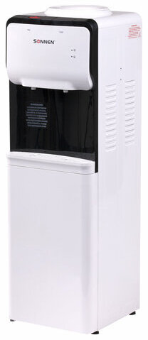 Кулер для воды SONNEN FSE-02SA, напольный, НАГРЕВ/ОХЛАЖДЕНИЕ ЭЛЕКТРОННОЕ, 2 крана, белый, 455414