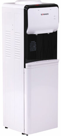 Кулер для воды SONNEN FSE-02SA, напольный, НАГРЕВ/ОХЛАЖДЕНИЕ ЭЛЕКТРОННОЕ, 2 крана, белый, 455414