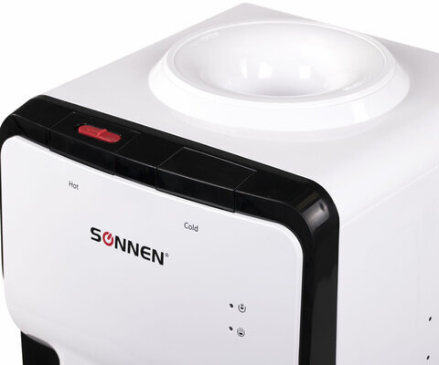 Кулер для воды SONNEN FSE-02SA, напольный, НАГРЕВ/ОХЛАЖДЕНИЕ ЭЛЕКТРОННОЕ, 2 крана, белый, 455414