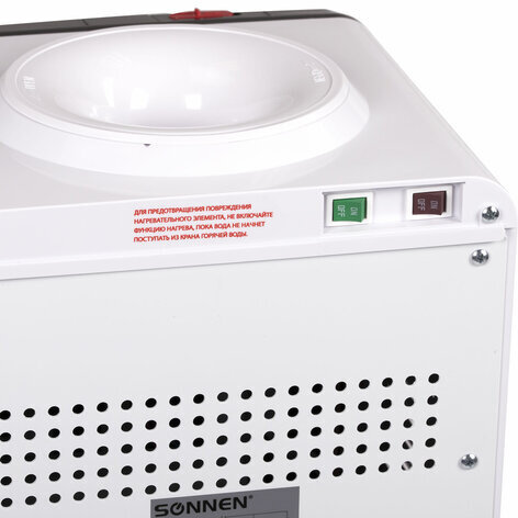 Кулер для воды SONNEN FSE-02SA, напольный, НАГРЕВ/ОХЛАЖДЕНИЕ ЭЛЕКТРОННОЕ, 2 крана, белый, 455414