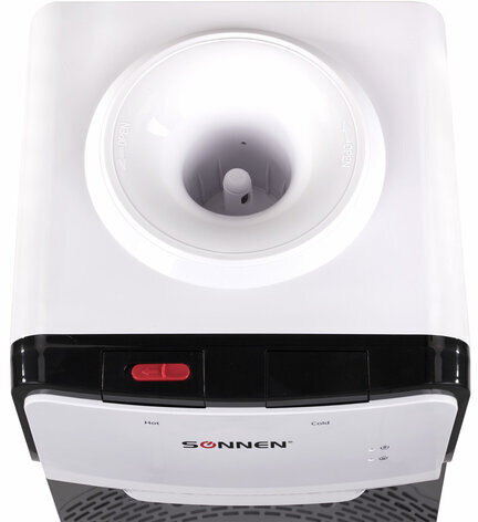 Кулер для воды SONNEN FSE-02SA, напольный, НАГРЕВ/ОХЛАЖДЕНИЕ ЭЛЕКТРОННОЕ, 2 крана, белый, 455414