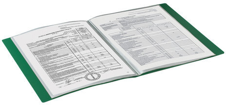 Папка 40 вкладышей STAFF, зеленая, 0,5 мм, 225703