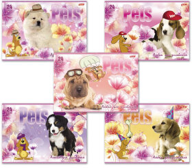 Альбом для рисования, А4, 24 листа, скоба, обложка картон, HATBER, 205х290 мм, "Любимцы", 24А4В, A090770