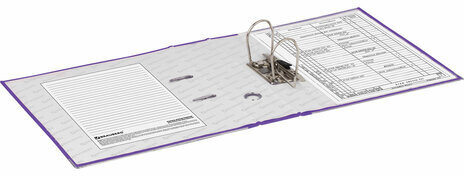 Папка-регистратор BRAUBERG с покрытием из ПВХ, 80 мм, с уголком, фиолетовая (удвоенный срок службы), 227200