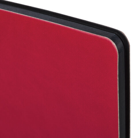 Блокнот А5 (148x218 мм), BRAUBERG "Metropolis Mix", под кожу, 80 л., клетка, красный, 111039