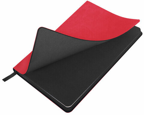 Блокнот А5 (148x218 мм), BRAUBERG "Metropolis Mix", под кожу, 80 л., клетка, красный, 111039