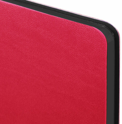 Блокнот А5 (148x218 мм), BRAUBERG "Metropolis Mix", под кожу, 80 л., клетка, красный, 111039