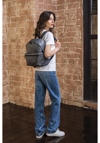 Рюкзак BRAUBERG TYVEK крафтовый с водонепроницаемым покрытием, графитовый, 34х26х11 см, 229892