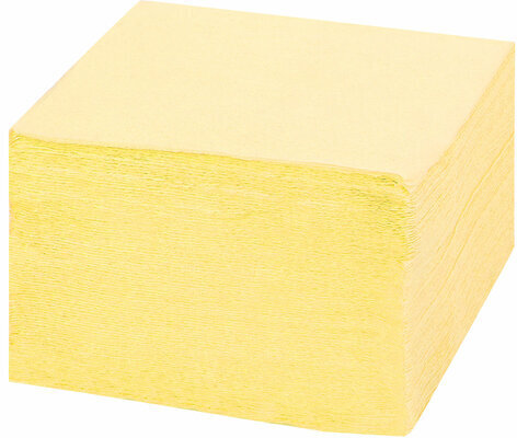 Салфетки бумажные 250 шт., 24х24 см, LAIMA/ЛАЙМА, желтые (пастельный цвет), 100% целлюлоза, 111948
