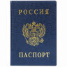 Обложка для паспорта с гербом, ПВХ, печать золотом, синяя, ДПС, 2203.В-101