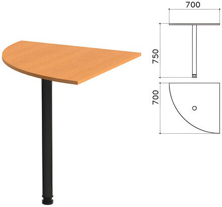 Стол приставной угловой "Фея", 700х700х750 мм, цвет орех милан (КОМПЛЕКТ)