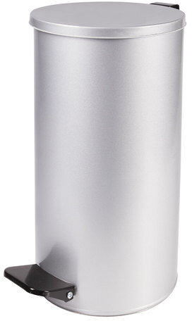 Урна для мусора с педалью, УСИЛЕННОЕ, ТИТАН, 40 литров, серая, оцинкованная сталь