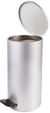 Урна для мусора с педалью, УСИЛЕННОЕ, ТИТАН, 40 литров, серая, оцинкованная сталь