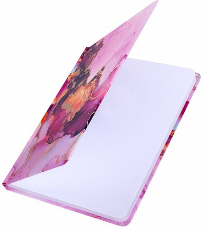 Блокнот с резинкой в клетку 96 л., А5 (145х203 мм), твердая обложка с фольгой, BRAUBERG, "Мрамор", 113731