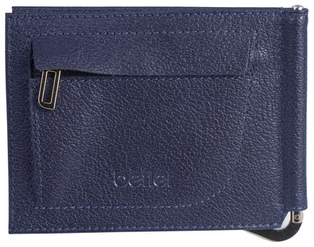 Зажим для купюр BEFLER "Грейд", натуральная кожа, тиснение, 120х86 мм, синий, Z.9.-9