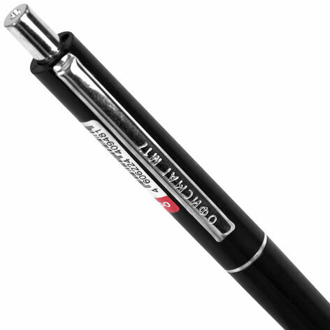 Ручка шариковая автоматическая ОФИСМАГ "M17", СИНЯЯ, корпус черный, стандартный узел 0,7 мм, линия письма 0,5 мм, 144159