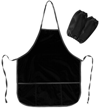 Фартук с нарукавниками для уроков труда ПИФАГОР, увеличенный размер, 45х60 см, черный, 271092