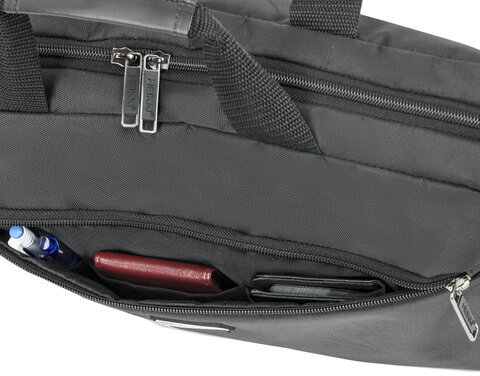 Сумка портфель HEIKKI TEMPO (ХЕЙКИ) с отд. для ноутбука 15,6", карман, Rush, черн., 30х40х4 см, 272607