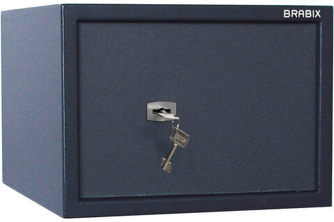 Сейф BRABIX "КМ-310", 310х430х375 мм, 20 кг, ключевой замок + полка, крепление к стене, 291166