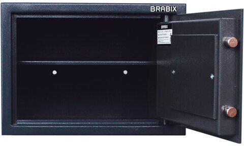 Сейф BRABIX "КМ-310", 310х430х375 мм, 20 кг, ключевой замок + полка, крепление к стене, 291166