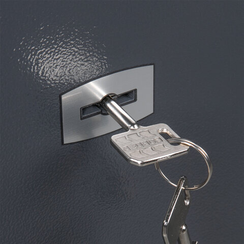 Сейф BRABIX "КМ-310", 310х430х375 мм, 20 кг, ключевой замок + полка, крепление к стене, 291166