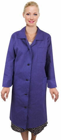 Халат рабочий женский синий, бязь, размер 52-54, рост 170-176, плотность ткани 142 г/м2, 610811