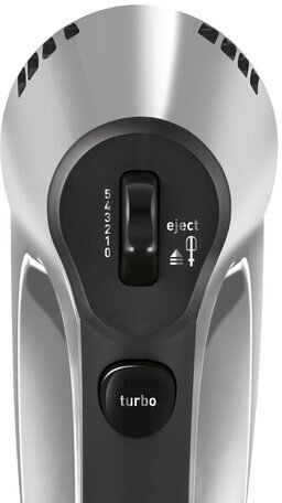 Миксер MOULINEX HM310E10, 300Вт, 5 скоростей, 2 венчика, 2 крюка для теста, серый, 8010001084