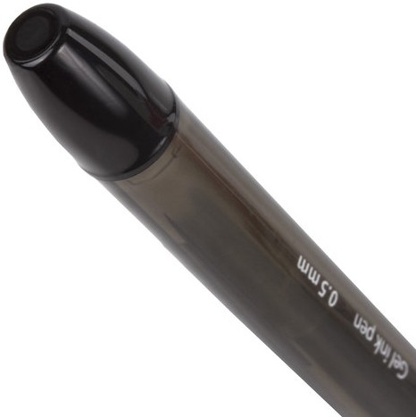 Ручка гелевая с грипом BRAUBERG "Samurai", ЧЕРНАЯ, корпус тонированный, узел 0,5 мм, линия письма 0,35 мм, 141178