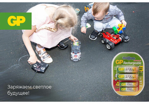 Батарейки аккумуляторные НАБОР 8 шт. (ПРОМО 4+4) GP AA+ААА (HR6+HR03) 2650mAh+930mAh, 270AA/100AAA