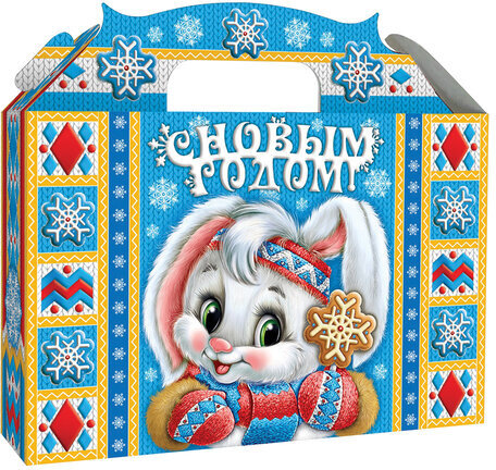 Подарок новогодний ЛАРЕЦ "Зима", 1000 г, НАБОР конфет, картонная упаковка, К2244