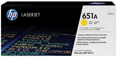 Картридж лазерный HP (CE342A) CLJ Enterprise 700 M775dn/f/z, №651A, желтый, оригинальный, ресурс 16000 страниц