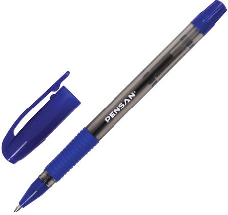 Ручка шариковая масляная с грипом PENSAN "Sign-Up", СИНЯЯ, 1 мм, линия письма 0,8 мм, 2410/12